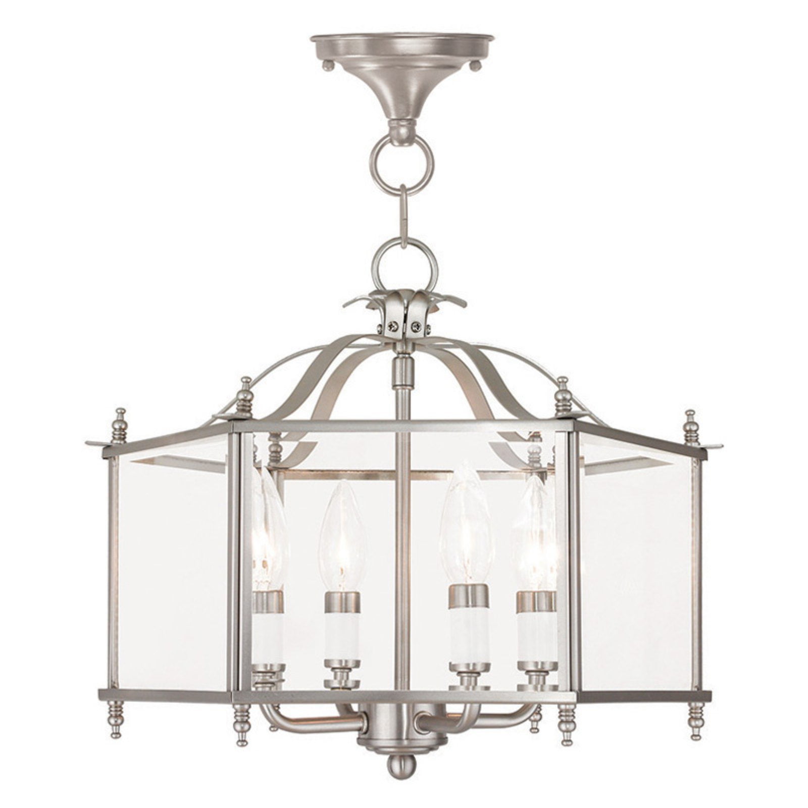 Livex Lighting Livingston 4 Light Convertible Chain Hang/Ceiling Mount