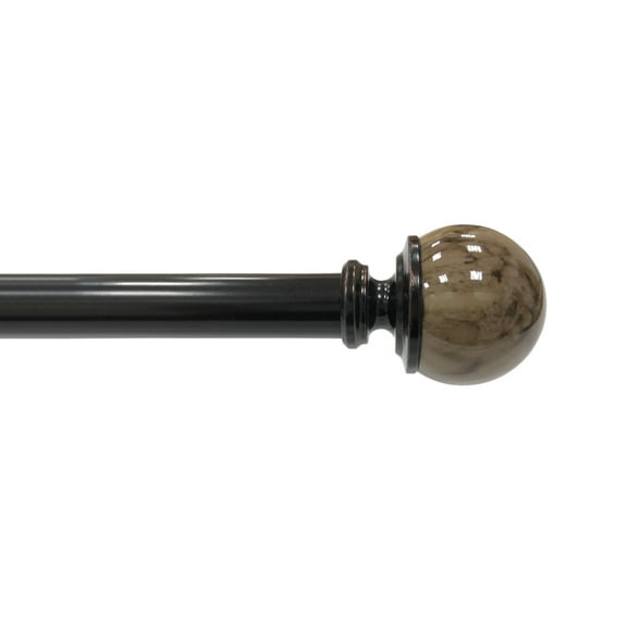Lumi 1" Oil Rubbed Bronze Marble Ball Single Curtain Rod