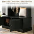 thumbnail image 5 of HOMCOM Hall Tree, Entryway Bench w/ Coat Rack, Shoe Cabinet, Black, 5 of 9