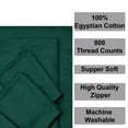 thumbnail image 7 of 4 Piece Zipper Sheet Set Includes (1 Zipper Fitted Sheet, 1 Flat Sheet And 2 Zipper PillowCase) with 21 Inch Deep Pocket 800 TC 100% Egyptian Cotton Solid Teal Green Color Cal King Size, 7 of 7