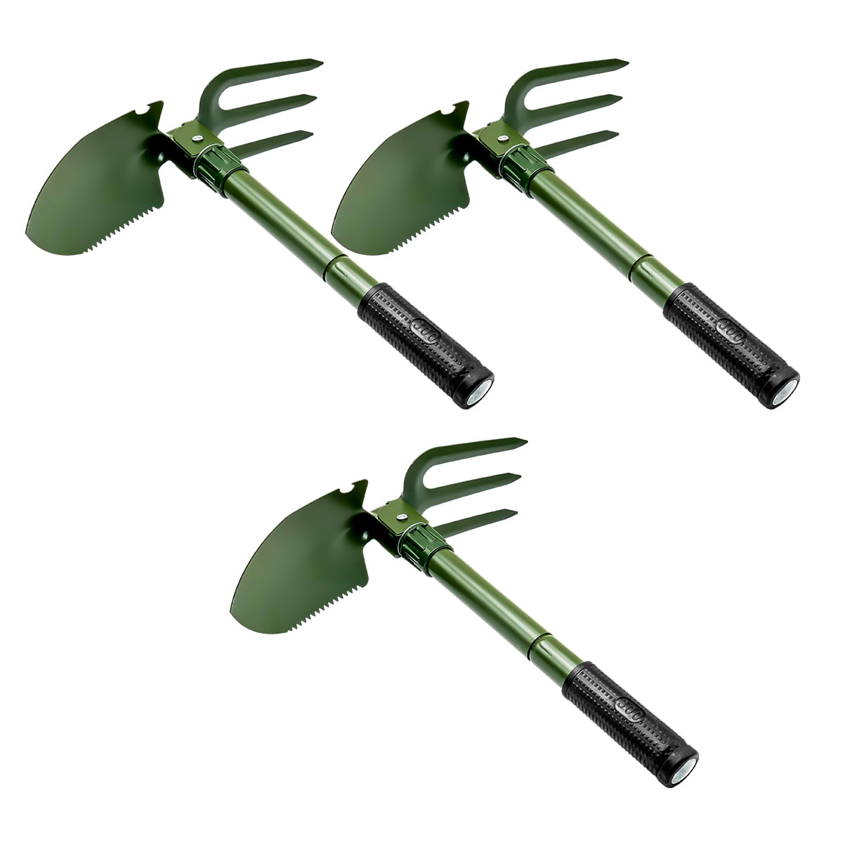 Includes Carrying Pouch with Loop FactorDuty 1 Pack Folding Digger Cultivator Shovel Entrenching Trowel Digging Hoe Tool with Steel Rugged Edge Blade Survival Spade for Camping Gardening 