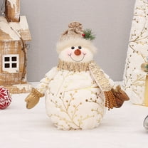 Steadline Cotton Snowman Figurine with Scarf - Cute Christmas Doll Ornament for Home Tabletop Decoration and Warm Winter Holiday Gift