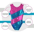 thumbnail image 2 of Kids Pink Diagonal Gymnastics Leotard, 2 of 6
