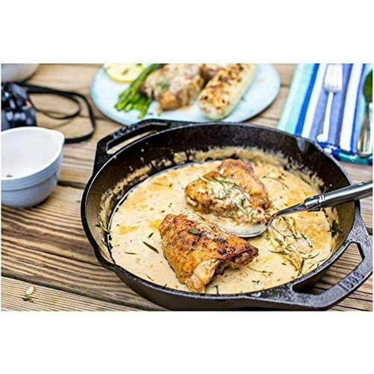 Lodge Cast Iron 12 Grill Pan with Dual Handle, Color: Black