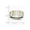 thumbnail image 6 of Stainless Steel Grooved Yellow IP-plated Mens 8mm Brushed Band Size: 10; for Adults and Teens; for Women and Men, 6 of 6