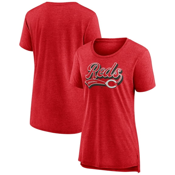 Women's  Red Cincinnati Reds League Leader Tri-Blend T-Shirt