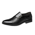 thumbnail image 3 of Zapatos formales para hombre, zapatos de vestir para hombre, casuales, cómodos, con punta redonda y bajos. Negro con Agujeros 41, 3 of 9