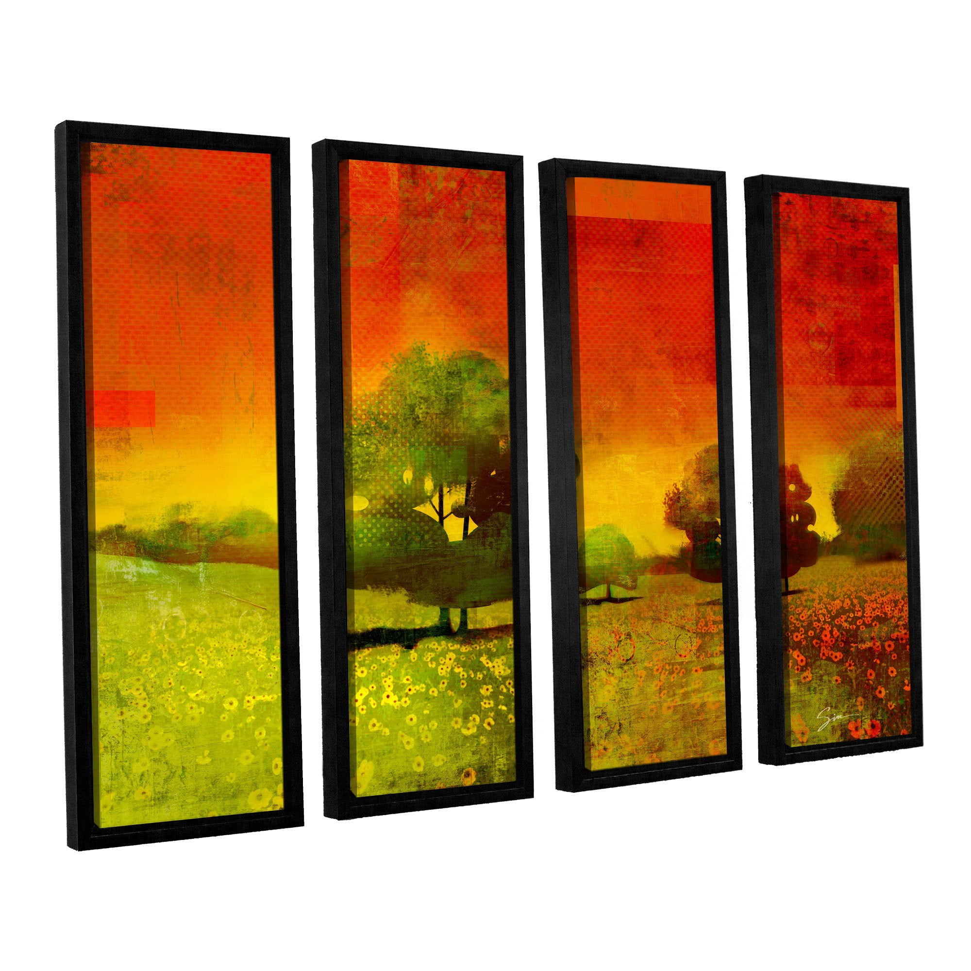 ArtWall Greg Simanson "Drenched Grace" 4-Piece Floater Framed Canvas Set