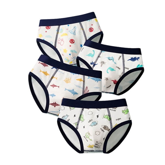 Boys Boxer Briefs Size 5-6 Years Kids Baby Cute Cartoon Comfortable 4Pcs Adorable Colorful Lightweight Delicate Navy Girls Panties