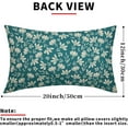 thumbnail image 4 of Teal Pillow Covers 12x20 Set of 2 Vintage Floral Rustic Old Style Cute Flower Print Rectangle Decorative Outdoor Pillowcases Seasonal Farmhouse Throw Cushion Case Couch Sofa Bed Decor, 4 of 6