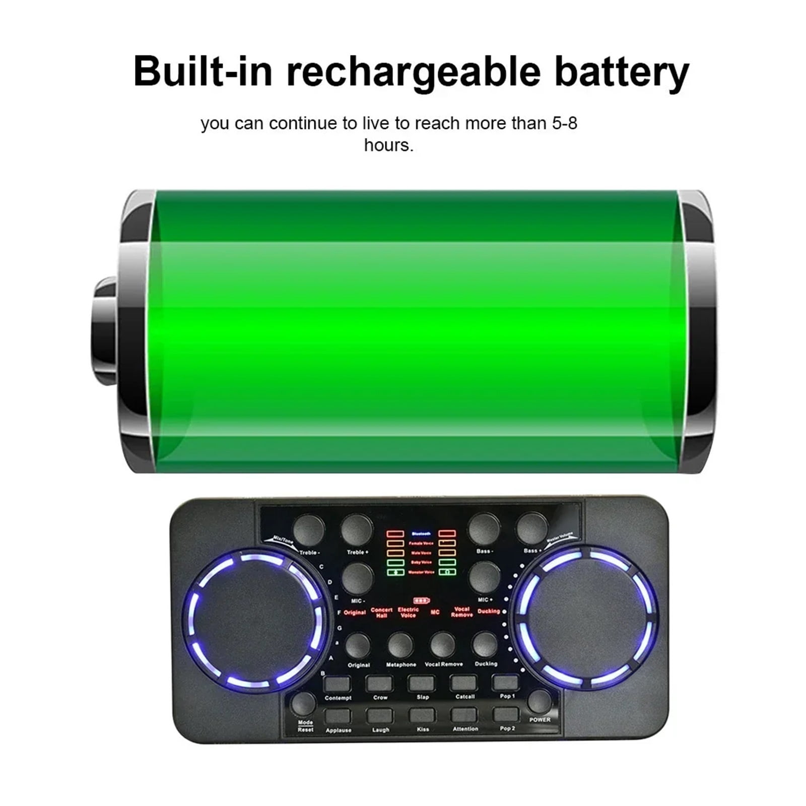 Professional V300 Pro Sound BT Card Interface Mixer DJ Digital Effect Noise Reduction Console USB Record For Singing ,Easy to Operate