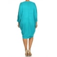 thumbnail image 4 of Women's Plus Size Casual Solid Loose Fit 3/4 Sleeve Dolman Sleeve Midi Dress, 4 of 5
