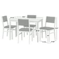 thumbnail image 3 of TWM National 5 Piece, Adult Mid-Century High Back Rubberwood Dining Table with Chair, Black, 3 of 6