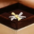 thumbnail image 3 of New Index Finger Ring French Bow Ring Gold-plated Retro High-end Light Luxury, 3 of 3