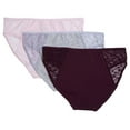 thumbnail image 6 of Donna L'oren Women's Hi-cut Briefs Floral Lace Detail Panties 3-Pack S-XL, 6 of 8