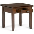 thumbnail image 3 of Artisan Solid Wood 21 inch Wide Square Contemporary End Side Table in Russet Brown, 3 of 8