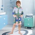 thumbnail image 5 of FORMRS Niños Bathrobe Unisex Hooded Robe Soft Plush Pajamas Sleepwear, Size 2-3T, Green Seaside, 5 of 7
