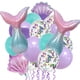 thumbnail image 1 of Set de globos de fiesta con diseño de sirena, 22 unidades, látex azul morado y papel de aluminio, 1 of 2