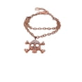 thumbnail image 3 of Women Rose Gold Metal Boot Chain Bracelet Shoe Skeleton Skull Charm, 3 of 12