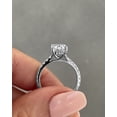thumbnail image 5 of solitaire jewels 3.75CT Oval Moissanit Hidden Halo Engagement Ring For Women, 14K White Gold Plating Over Silver, D Color VVS Clarity, 5 of 9