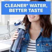 Brita 36 oz Orchid Plastic Filtered Water Bottle, Reduces Chlorine, Leak Proof with Straw