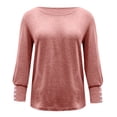 thumbnail image 3 of Womens Long Sleeve Fall Tops Casual Fall Tops for Women Long Sleeve Button Casual Round Neck Long Sleeve Sweatshirts, 3 of 4