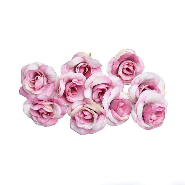 Nvzi 20 piezas de cabezas de flores de rosas artificiales, cabezas de flores de rosas artificiales de seda de 1,5 "-rosa