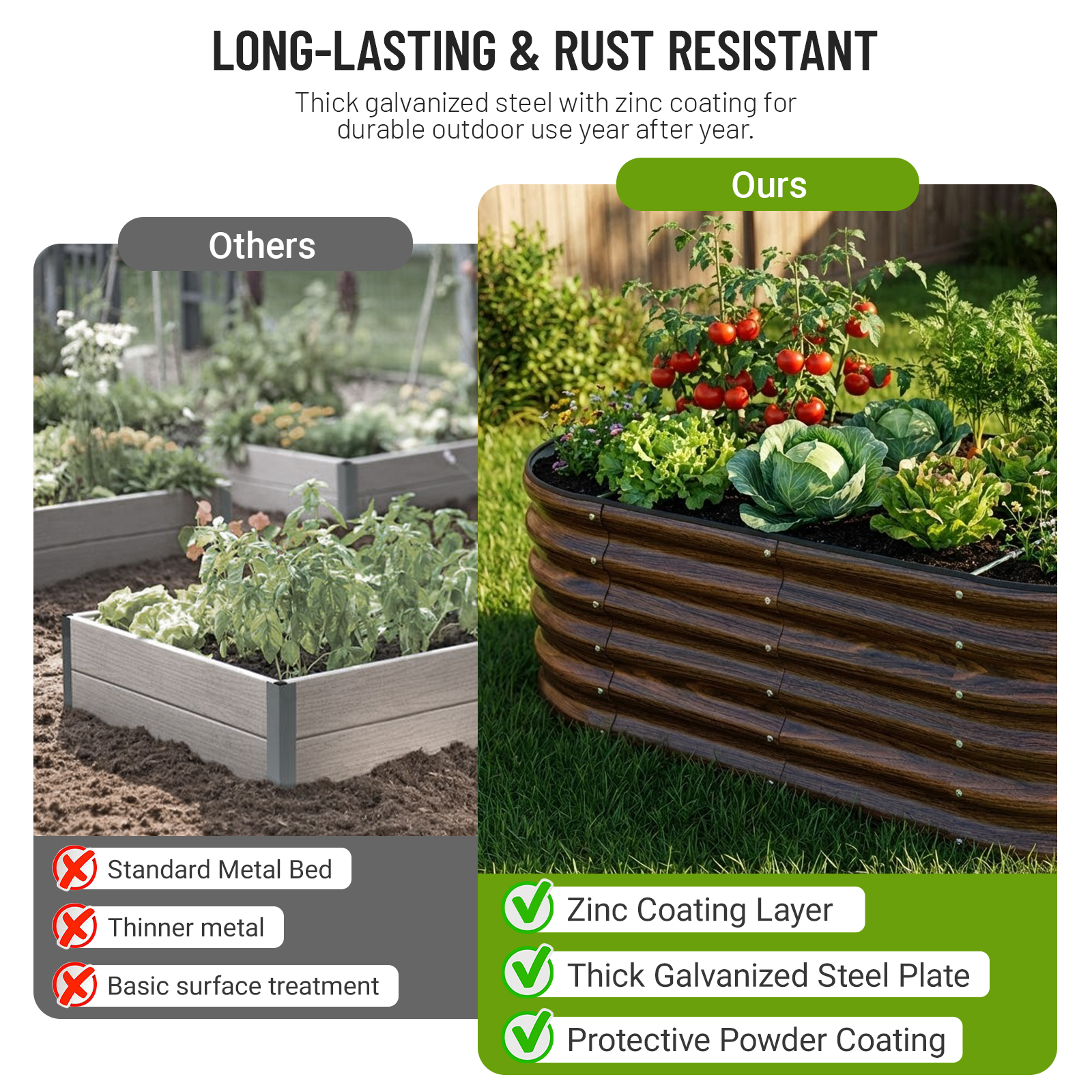 SnugNiture 2-Pack Raised Garden Bed 4x2x1.5 Ft Brown photo 7