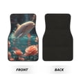 thumbnail image 2 of Pofeuu Flower White Dolphin Print Car Foot Mat Set of 4 Pieces - All-Weather Full Set Floor Mats for Cars Trucks SUVs, 2 of 7