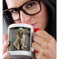 thumbnail image 2 of 3drose, Eight Week Old Golden Retriever Puppy Sitting on a Wooden Deck., Pr, 11oz Two-tone Red Mug, 2 of 6