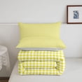 thumbnail image 5 of Manfei Minimalism Check Twin Comforter Sets,Classic Plaid Bedding Set,Yellow White,Light Gray Reversible,2-Piece,1 Comforter and 1 Pillowcase,2-Piece,1 Comforter and 1 Pillowcase, 5 of 7