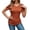 Orange, variant on cocolona Womens Summer Slim Fit Tops V Neck Short Sleeve Shirts Trendy Casual Pullover Tunic Blouses