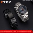 thumbnail image 5 of Correa de acero inoxidable macizo para reloj Casio EDIFICE 5061 Photoelectric Wave Series, pulsera de arco de 22 mm para hombre EQW-M1000 M1001, 5 of 5