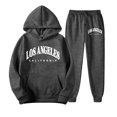 thumbnail image 5 of Mens Sweatsuits 2 Piece Set Long Sleeve Loose Fit Fluffy Hooded Print Sweatshirts And Banded Bottom Sweatpants Fall Winter Athletic Cozy Sweat Suit, 5 of 5