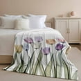 thumbnail image 2 of Throw Blanket for Couch Watercolor Tulip Soft Fleece Flannel Blankets Cozy Lightweight Blanket for Home Sofa Living Room Flower Floral Bed Throws 40" x 50", 2 of 9