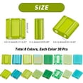 thumbnail image 6 of 1 Box 240Pcs 8 Style 2-Hole Glass Seed Beads Rectangle Light Green 5x4.5~5.5x2~2.5mm Hole: 0.5~0.8mm 30pcs/style, 6 of 9