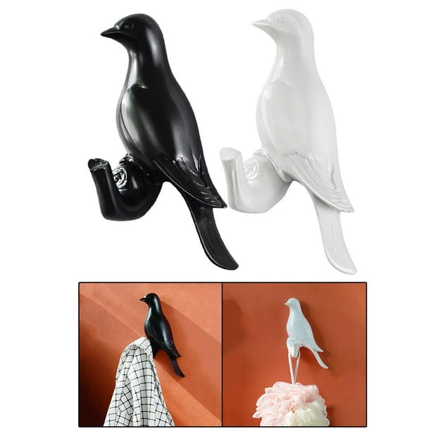 2 uds. Colgador de almacenamiento de ropa gancho de pájaro para sombrero de Negro Macarena Gancho de pared de pájaro
