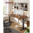 thumbnail image 2 of VASAGLE Electric Standing Desk, Height Adjustable Desk, Sedentary Reminder, 4 Memory Heights, for Home Office, 63 x 27.6 Inches, Rustic Brown, 2 of 5
