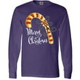 thumbnail image 3 of Inktastic Merry Christmas Red and Gold Candy Cane Long Sleeve T-Shirt, 3 of 5