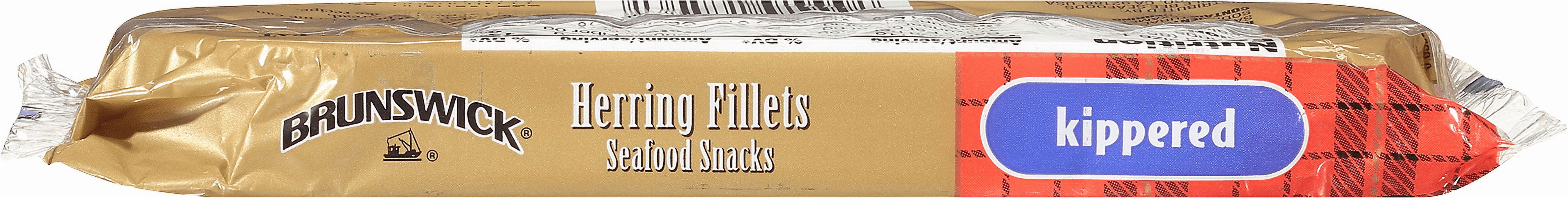 (12 pack) Brunswick Kippered Seafood Snack, Wild Caught Herring Fillets, Gluten Free, 18g Protein per Serving, Shelf Stable Tin Can, 3.53 oz