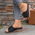 thumbnail image 5 of Bkhluea Women Wedge Slide Sandals Floral Applique Shoes Comfortable For Casual Home Travel Daily Outdoor Activities, 5 of 7