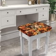 thumbnail image 3 of ZUXONGSY Maple Leaf Stool Covers Rectangle Set of 2 Bar Stool Seat Covers with Elastic Bands Spandex Chair Cover Stretch Slipcovers Easy to Install And Clean Thanksgiving Fall Decor, 3 of 7