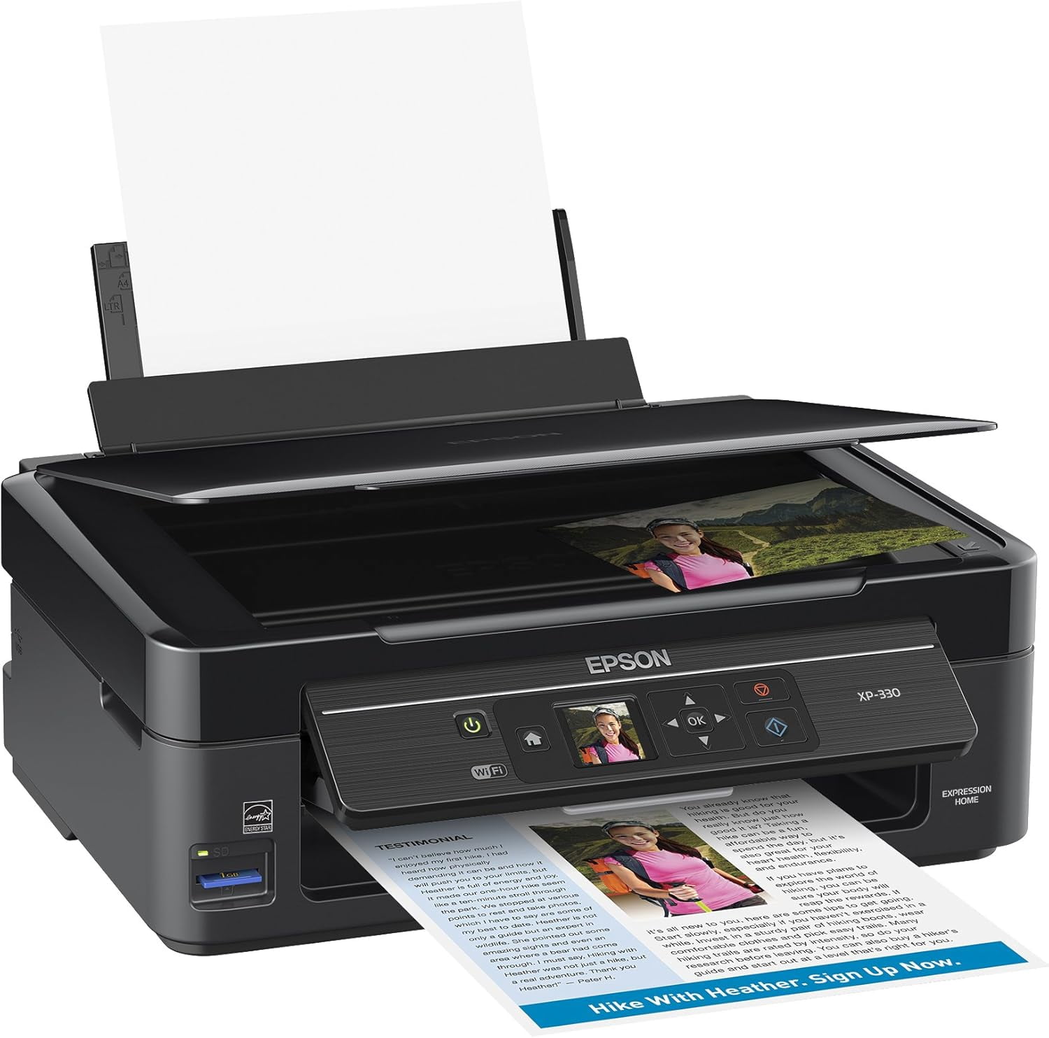 Epson Expression Home XP-330 Wireless All-in-One Color Inkjet Photo Printer, Scanner, Copier, C11CE60201