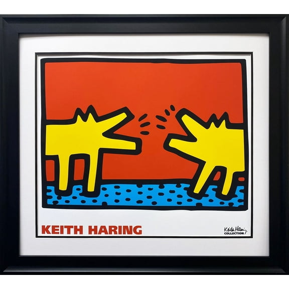 Keith Haring "Untitled 1989 Dogs" FRAMED Pop Art Litho (Lg) Generic