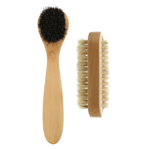 EeaseMX 2 cepillos de limpieza de cerdas de madera con forma de cerdo, prácticos para lavarse las manos (marrón claro)