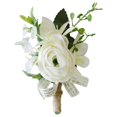 thumbnail image 2 of Wedding Corsages Wedding Flower Bride Wrist Corsages Men Boutonniere Handmade Artificial Flower Artificial Corsage for Banquet Prom Groom Un pecho Macarena Ramillete de pulsera, 2 of 8