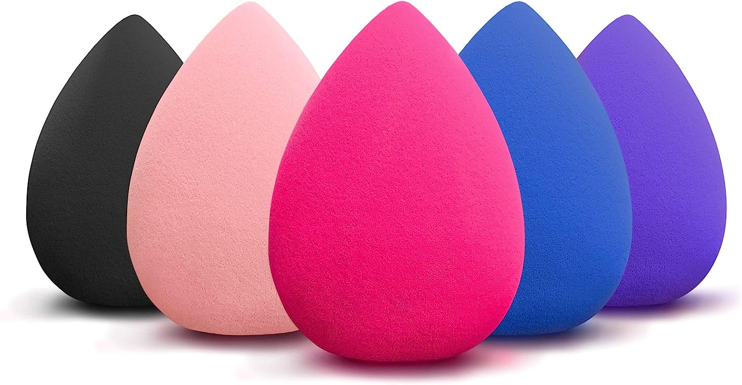 5 Pcs Makeup Sponge Set, Multi Colored, Blender Beauty Foundation and