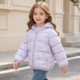 thumbnail image 6 of Wilark Toddler Girls Winter Warm Puffer Jackets with Pockets Long SLeeve Hooded Bunny Print Casual Cute Relaxed Fit Lightweight Coats Purple 2, 6 of 9