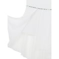 thumbnail image 6 of YEAHDOR Kids Girls Sleeveless Sparkly Rhinestone Summer Dress High-Low Hem Glittery Birthday Party Dress White 6, 6 of 7