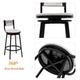 thumbnail image 6 of Set of 2 Swivel Bar Stools, 36inch Counter Height Bar Chairs with Metal Frame, Rustic Hand Woven Paper Rope Dining Chairs with Back and Footrest for Kitchen Counter Dining Room, 6 of 7